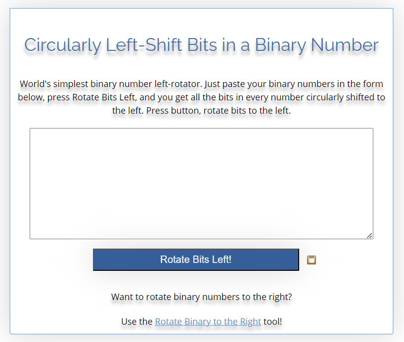 Circularly Left-Shift Bits in a Binary Number
