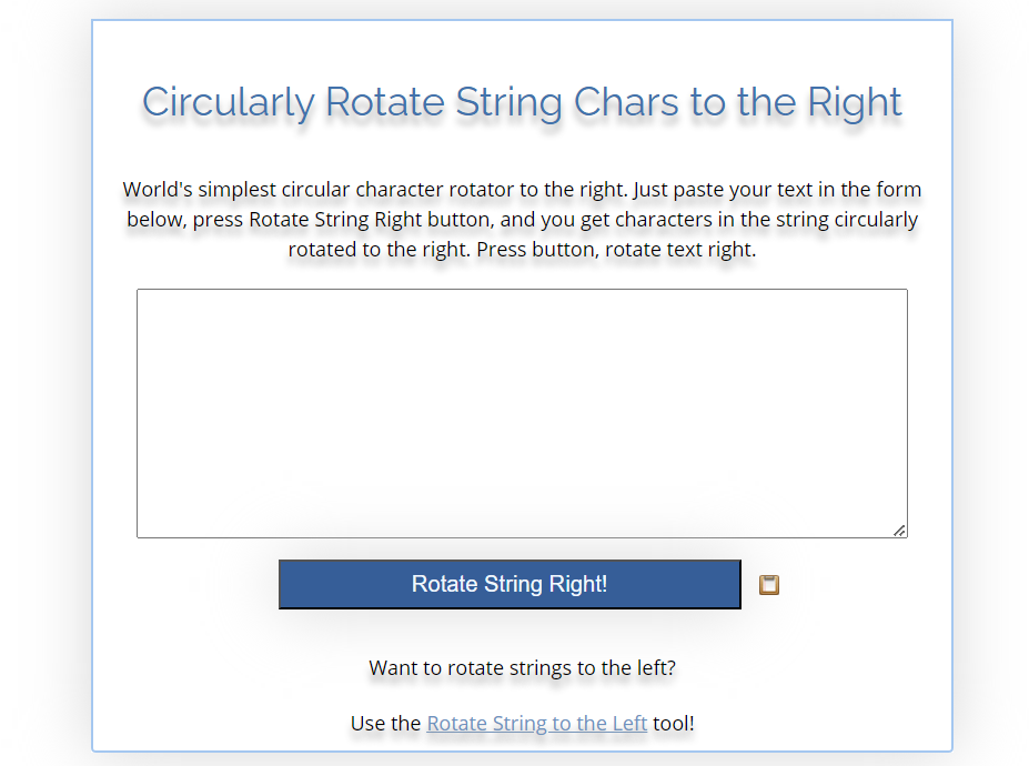 Circularly Rotate String Chars to the Right
