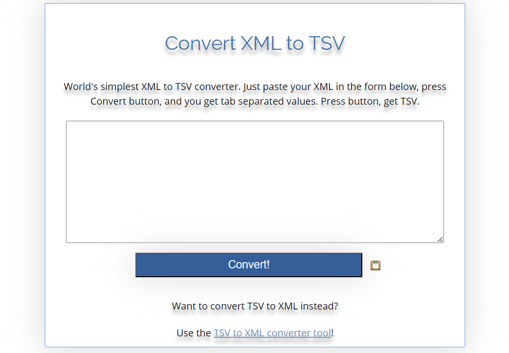 Convert XML to TSV
