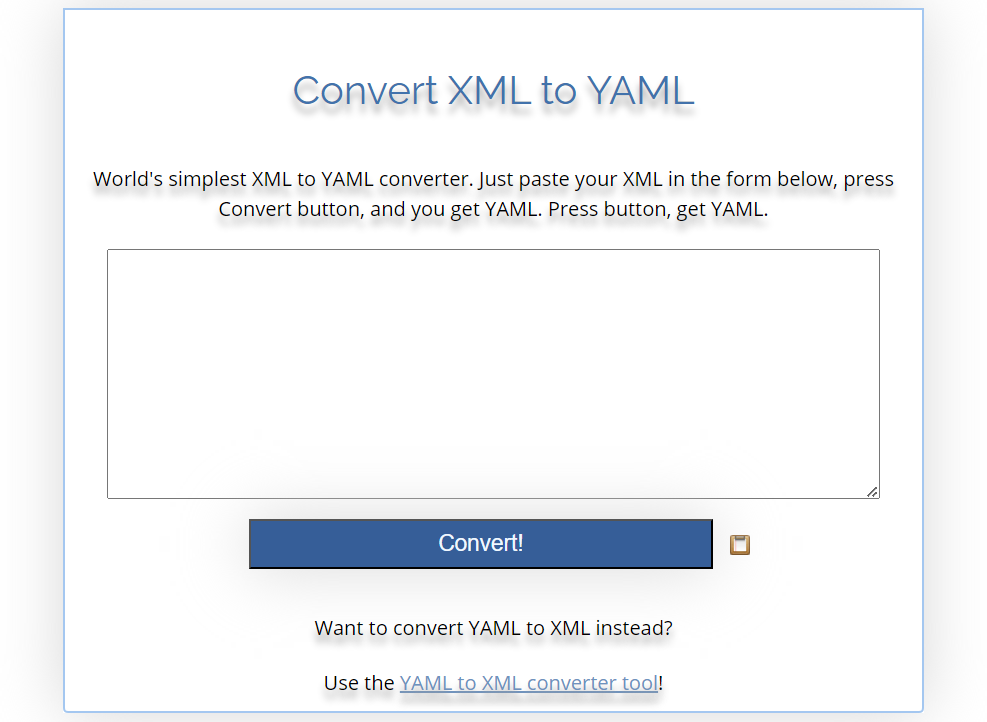 Convert XML to YAML
