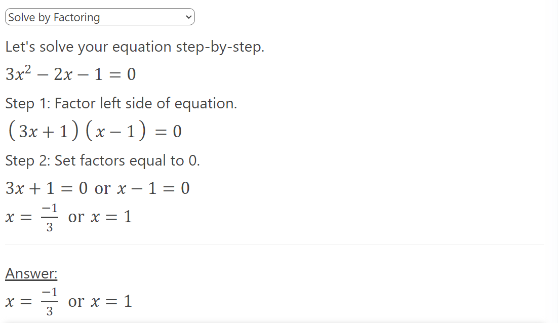 Quadratic Equation (Maths solver) 