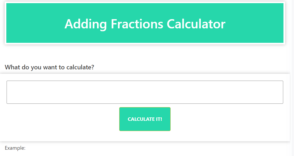 Adding Fractions Calculator
